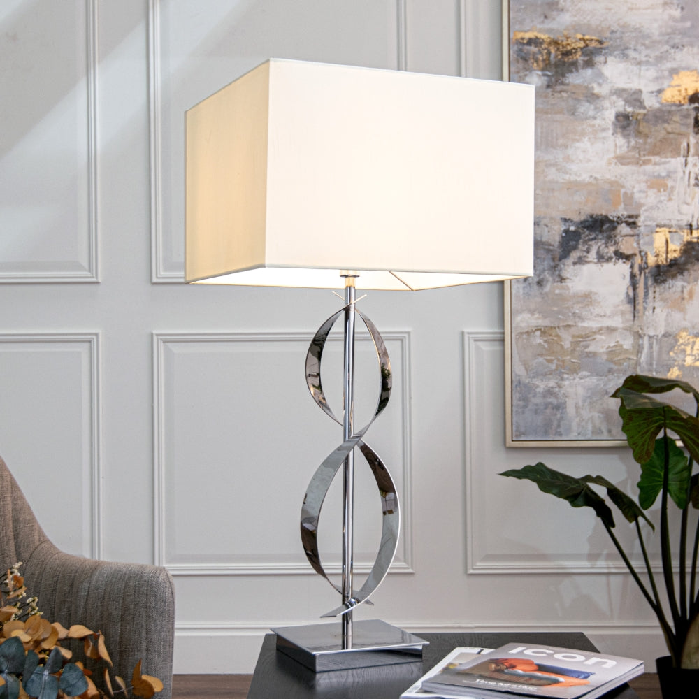 Bali Chrome Twisted Table Lamp