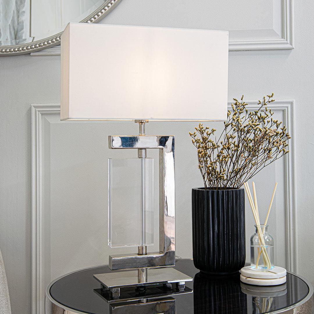 Julieta Chrome and Glass Table Lamp
