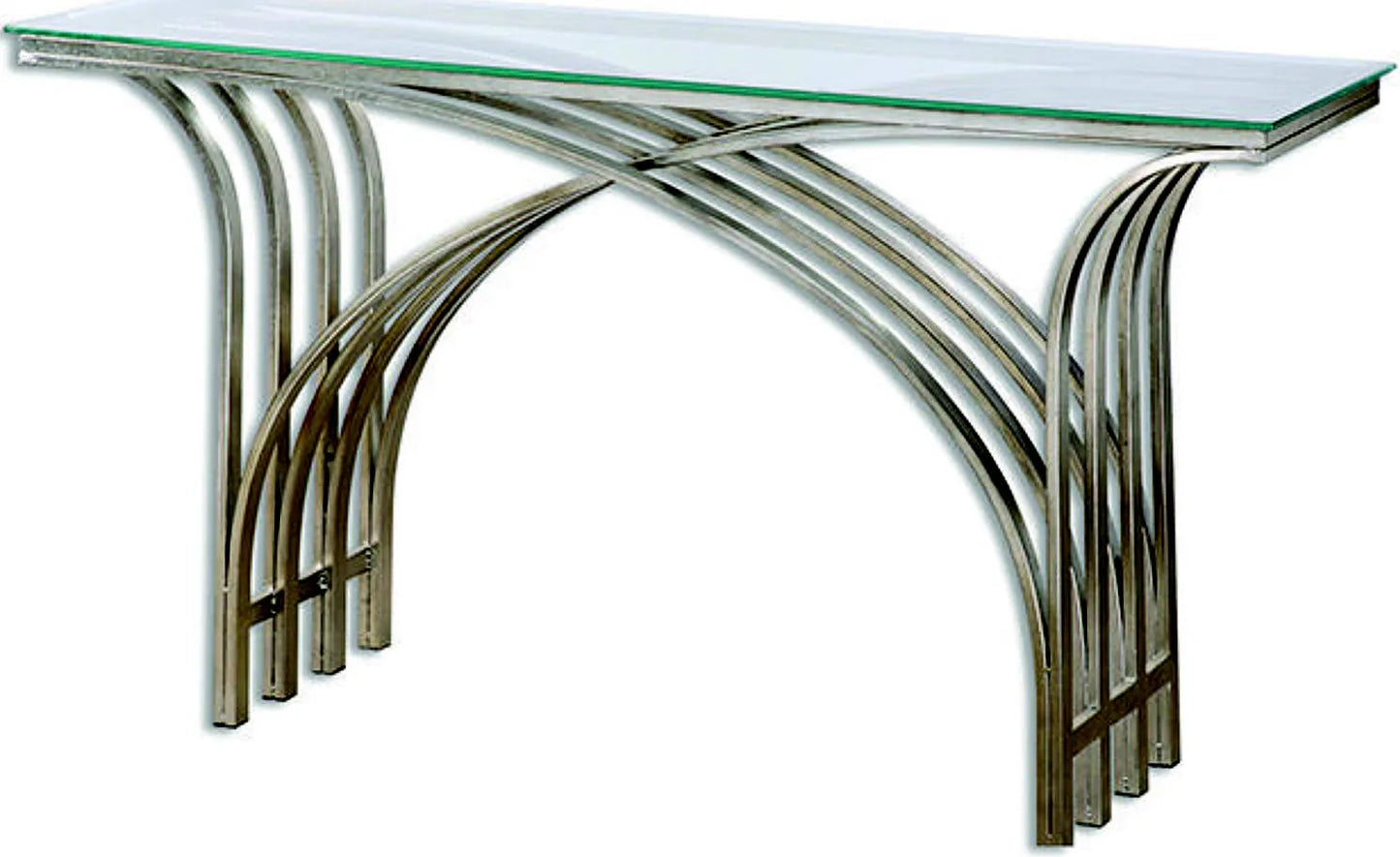 Kassia Chrome and Glass Console Table