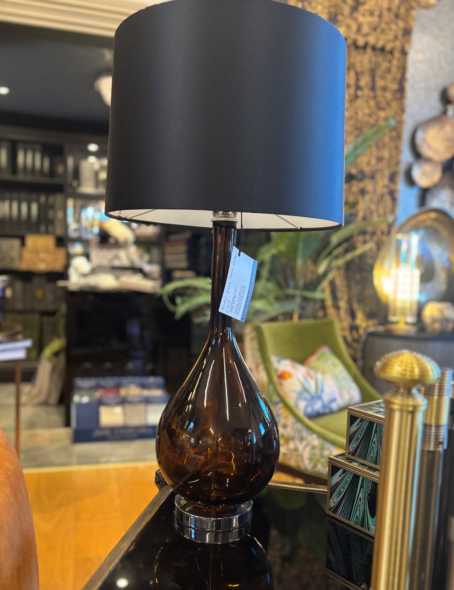 Neried Smoked Glass Table Lamp